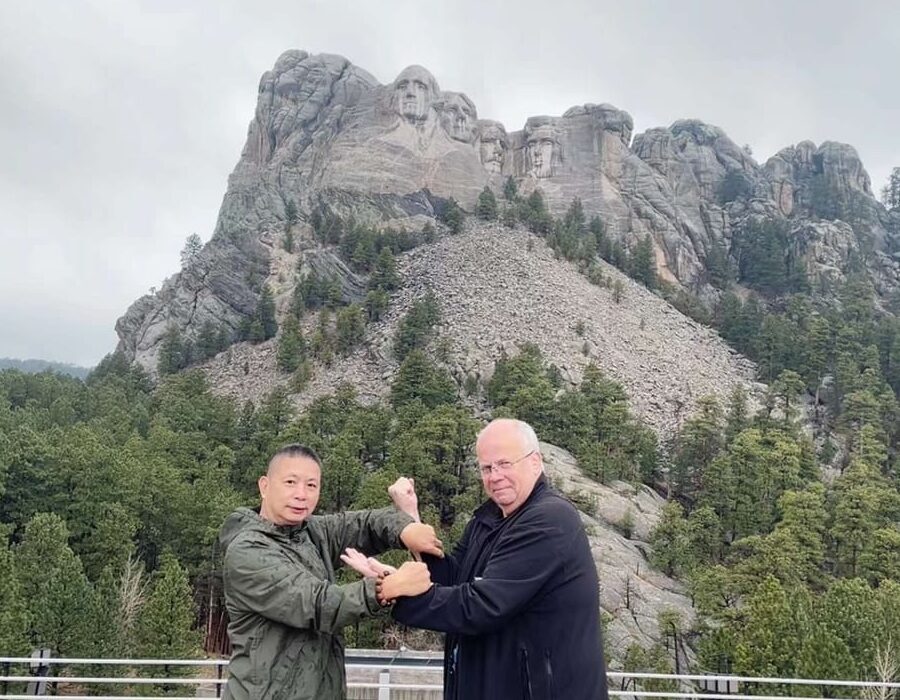 Grand Master Li and Sifu Peterson at Mt Rushmore